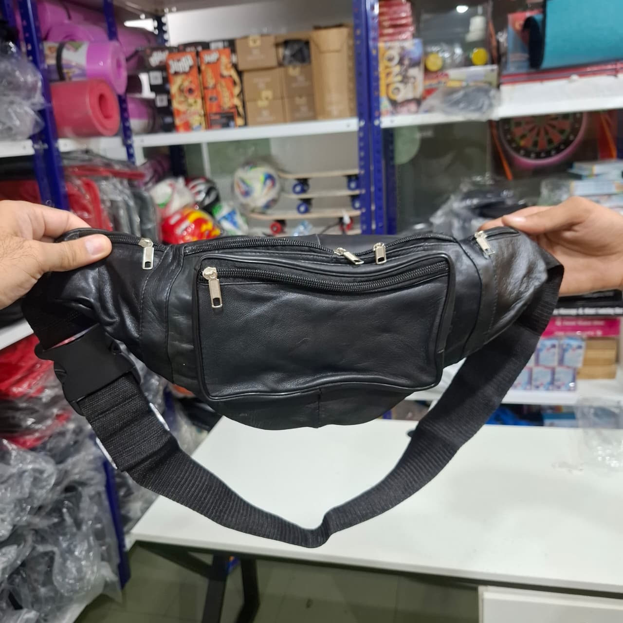 Waist/Shoulder Leather Travel Bag