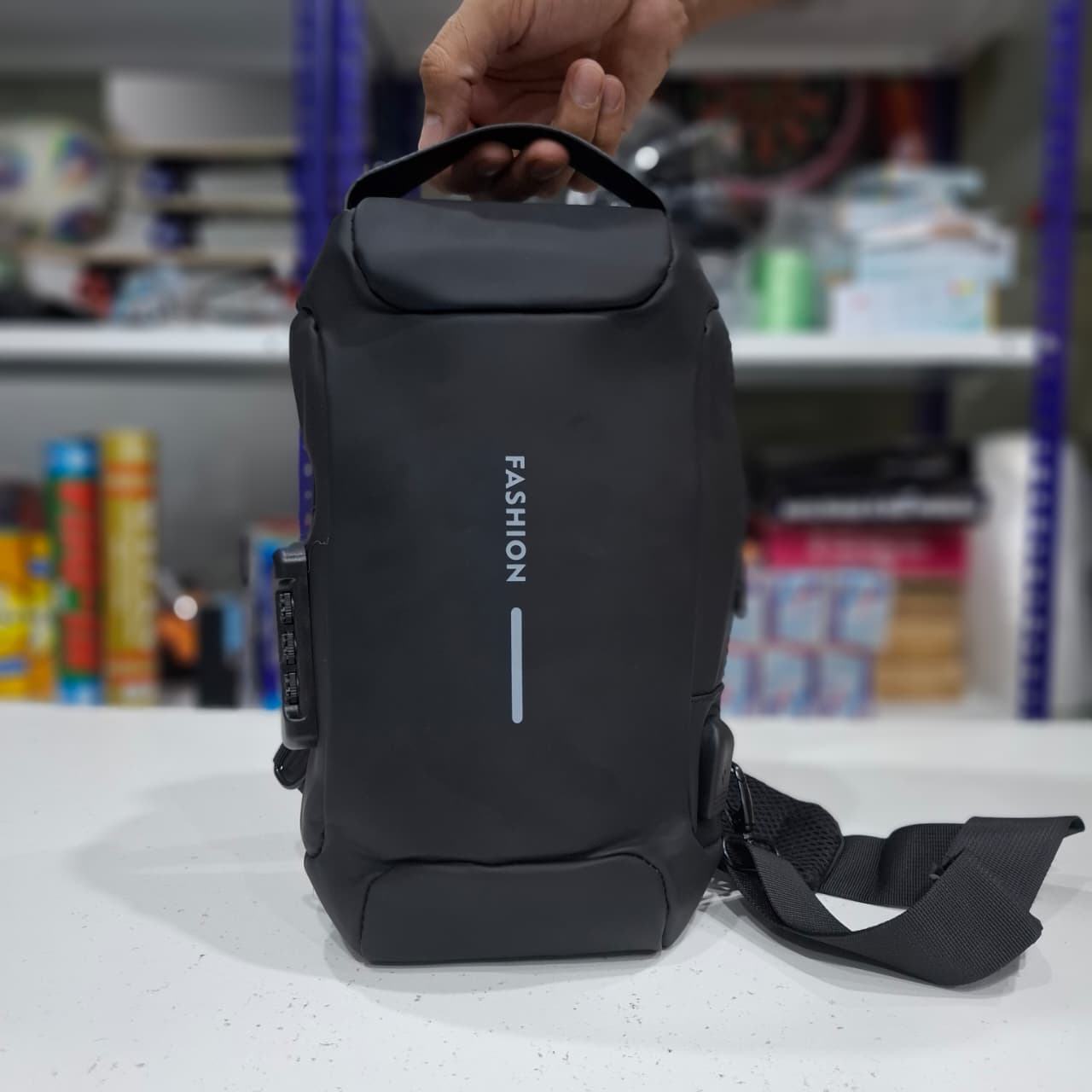 Cross Shoulder Travel Bag (Imported, with Security Lock & Cable)