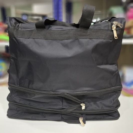Large Black 2 step Expandable Duffel Travel Bag