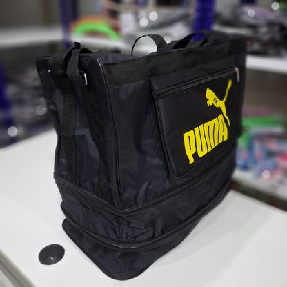 Large Black 2 step Expandable Duffel Travel Bag