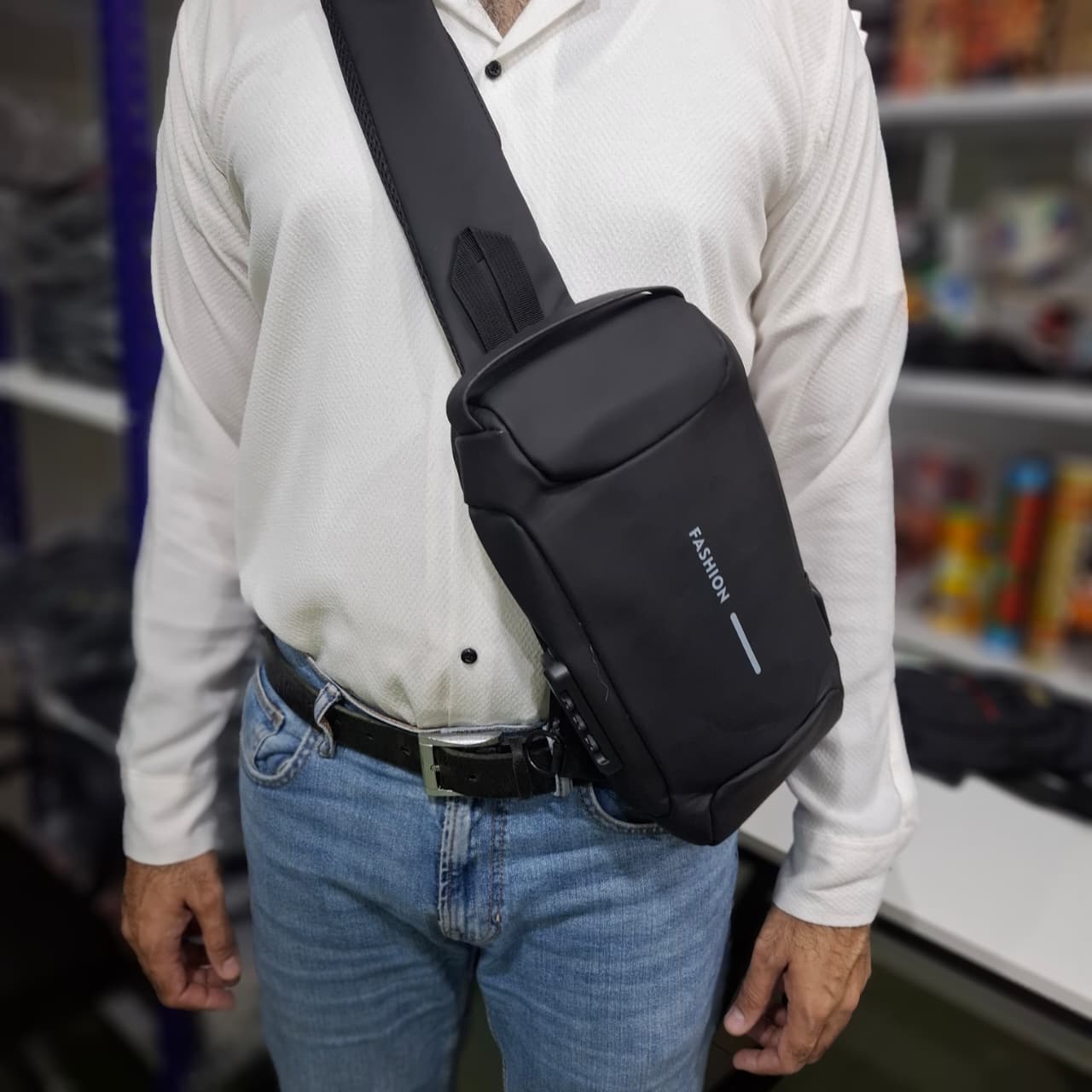 Cross Shoulder Travel Bag (Imported, with Security Lock & Cable)